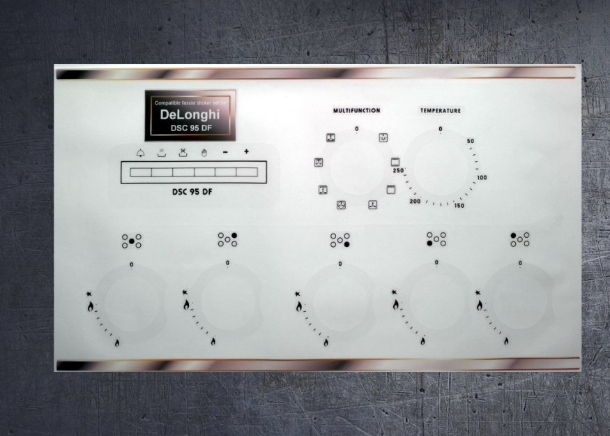 (image for) Delonghi DSC95DF compatible fascia sticker set. - Click Image to Close