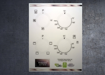 Hotpoint DUH 10D IX Compatible fascia sticker set. (image for) Hotpoint DUH 10D IX Compatible fascia sticker set.