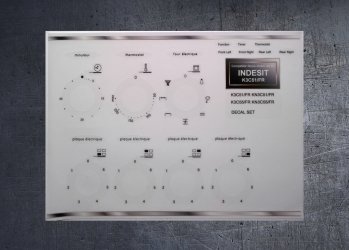 (image for) INDESIT K3C51, KN3C51, K3C55, KN3C55 compatible fascia sticker set.