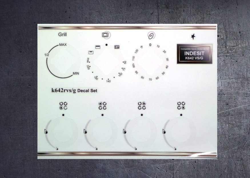 (image for) INDESIT K 642 VS/G compatible fascia sticker set. - Click Image to Close