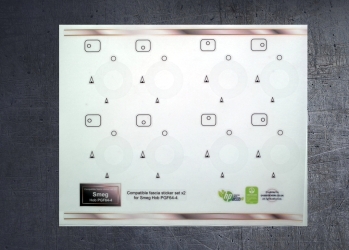 Smeg PGF64-4 Hob Compatible fascia sticker set x2. (image for) Smeg PGF64-4 Hob Compatible fascia sticker set x2.
