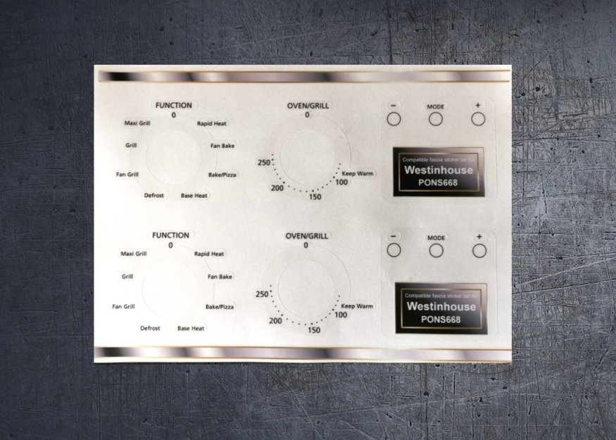 (image for) Westinghouse PONS668 Compatible fascia sticker set. - Click Image to Close