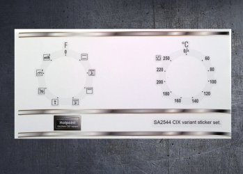 (image for) Hotpoint SA2544 CIX variant compatible fascia sticker set.