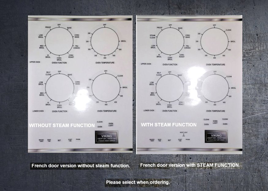 (image for) Viking VSOF7301/VDOF7301 compatible fascia sticker set. - Click Image to Close